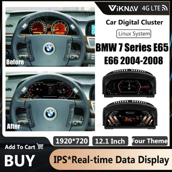 12,3-Дюймовый Экран Цифровой Кластера Для BMW 7 Серии E65 E66 2002-2008 ЖК-Спидометры Приборной Панели Плеер Новое Обновление