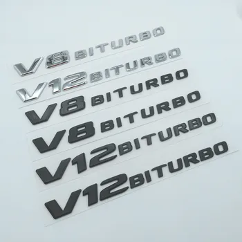 1шт 3D ABS V8 BITURBO V12 BITURBO автомобильная буква Эмблема Задний хвост наклейки на багажник значок наклейка Наклейка для укладки автоаксессуаров