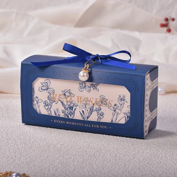 20 шт. / лот, креативная свадебная коробка для конфет в европейском стиле С изысканным рисунком, Прямоугольная бумажная упаковочная коробка с лентой