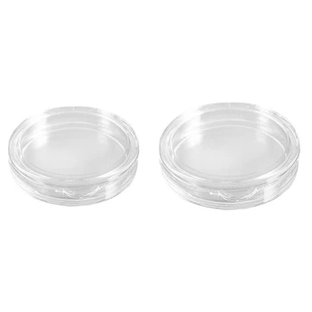 20 шт маленьких круглых прозрачных пластиковых коробочек для монет, 10 шт 23 мм и 10 шт 27 мм