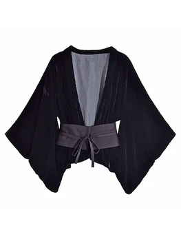 2023 женская бархатная куртка-кимоно, свободные полупальто, Шикарные пальто с декоративным поясом, официальный магазин traf