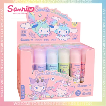 24шт Новый подлинный твердый клей Sanrio Kuromi Melody Cinnamoroll Hello Kitty Студенческие принадлежности Канцелярские принадлежности Оптом