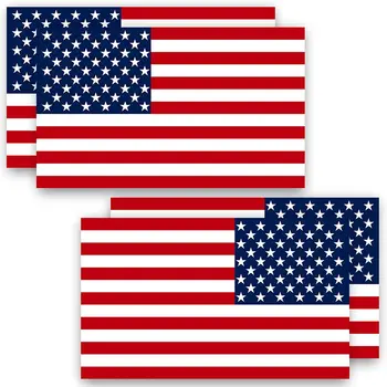 2шт 5,5x3,15 дюймов, наклейка с американским флагом, наклейки для ноутбука, мотоцикла, Патриотические Звезды, Светоотражающая полоса, наклейки с флагом США, автомобильные наклейки