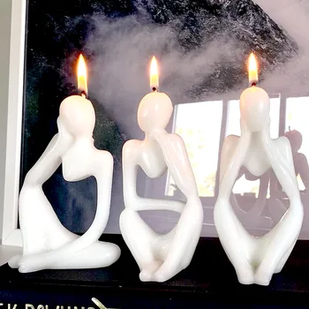 3D Креативная силиконовая форма для свечей с человеческим телом, Медитация, Ароматическое мыло, Изготовление подарков, Гипсовые формы из эпоксидной смолы, Глиняные формы для домашнего декора