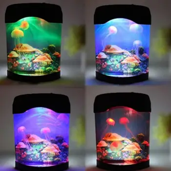 5 Цветов Необычная Светодиодная Лампа В виде Медузы Аквариумная Лампа Nocna USB Настольный Ночник Детское Подарочное Освещение для Домашнего Декора Спальни
