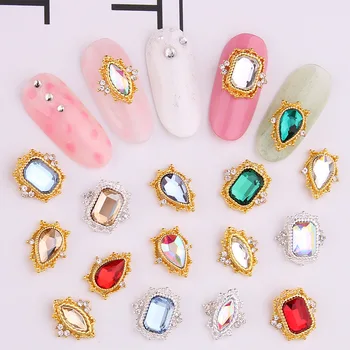 5шт AB Crystal Gems Подвески для дизайна ногтей 3D Роскошные Украшения в стиле Ретро Стразы для ногтей Аксессуары для маникюра DIY