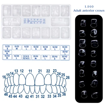 64 шт. /кор. Зубные Передние Прозрачные коронки 1.910 Временные брекеты для взрослых Стоматологические Матричные Стоматологические инструменты