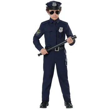 8 шт. /компл., Костюмы полицейского для мальчиков, Косплей, костюм на Хэллоуин, Детская полицейская форма Америки, набор полицейских