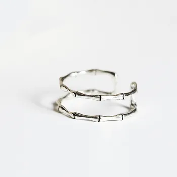 FoYuan Fashion Ретро Двухслойный Бамбуковый узел Старое кольцо Открытое кольцо Наконечник Корейской версии