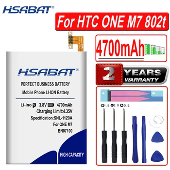 HSABAT 100% Новый 4700 мАч BN07100 Аккумулятор для телефона HTC ONE M7 Аккумулятор HTL22 One J 802D 802T 802W 801E 801S 801N Аккумулятор