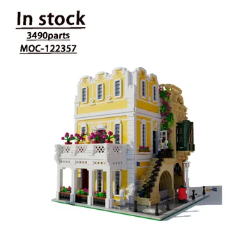 MOC-122357 Вид на улицу Флорентийского Палаццо в собранном виде, модель строительного блока из 3490 деталей, подарок для детей на день рождения