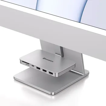 Minisopuru USB C концентратор для iMac 10 Гбит/с 7 в 1 USB-концентратор iMac с M.2 SSD (не входит в комплект) USB A 3,2 многопортовый адаптер SD/TF-карты