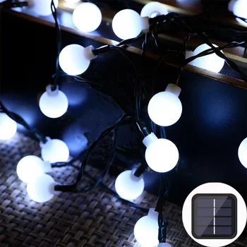 Solar LED 50 светодиодов Серии Solar Light Водонепроницаемый Уличный Шар Fairy String Праздничный Рождественский Сад Свадебное Украшение дома Светодиодная гирлянда