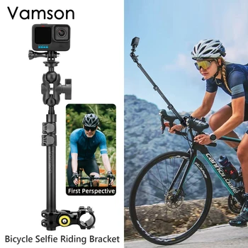 Vamson для Камеры Gopro Hero 11 10 9 Крепление Для Селфи-Палки на Велосипедный Руль Кронштейн для Insta360 X3 Dji Action 4 Аксессуары