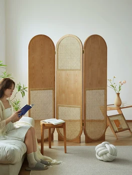 Xl Экран в японском стиле, Складывающаяся Подвижная дверь из ротанга, Перегородка для гостиной, Бытовая техника