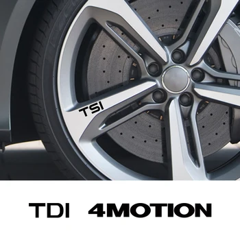 Автомобильные Наклейки TSI Авто Наклейки На Обод Колеса Для Volkswagen VW TSI TDI 4Motion Golf 6 7 Touran Tiguan CC Passat Bora DIY Аксессуары
