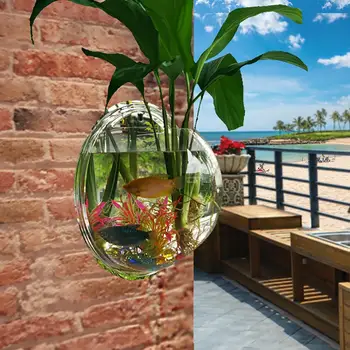 Аквариум для рыб, прозрачный настенный акриловый креативный цветочный горшок для дома