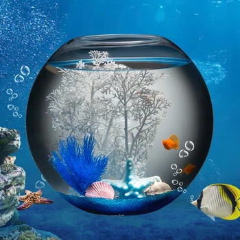 Аквариум с рыбками из утолщенного Стекла Для гостиной, Маленький круглый Рыбный Глобус, Креативный Настольный Экологический Домашний Аквариум