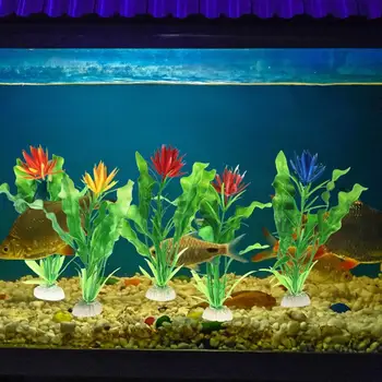 Аквариумные растения из ПВХ под водой Гидропонное растение Искусственные Яркие цветы Ландшафтные украшения для аквариума с водными рыбами Украшения