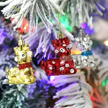 Аксессуары для вечеринок Подвески в виде рождественской елки с оленями Реалистичные подвески в виде пятнистого оленя Украшения в виде рождественской елки на шнурке яркого цвета для A