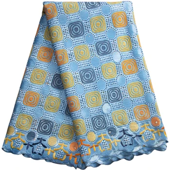 Африканская хлопчатобумажная кружевная ткань Kalume 2023 Высококачественное швейцарское вуалевое кружево в Швейцарии, Нигерийские кружевные ткани для платьев F3457