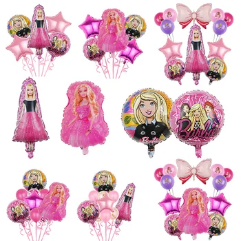 Барби Принцесса Воздушный шар Розовые Игрушки для девочек на День рождения, 18-дюймовые Воздушные шары, Настенные Куклы, Украшения, Подвесные подарки