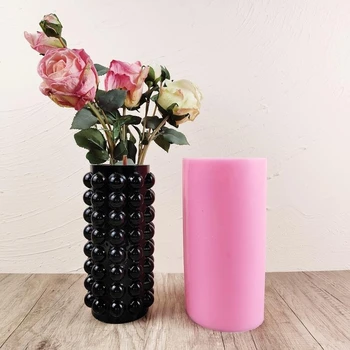 Большая самодельная Сферически-цилиндрическая ваза смола силиконовая форма Пузырьковая точечная ваза бетон цемент гипс силиконовая форма ремесленные формы