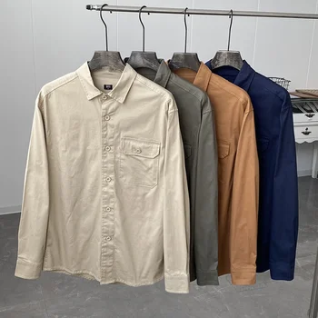 Брендовые высококачественные тактические рубашки-карго для мужчин, облегающая хлопковая рубашка в стиле милитари с длинным рукавом и карманами, размер Евро