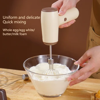 Взбиватель для взбивания молока с пеной, 3-скоростной блендер для взбивания яиц высокой мощности, Двухштоковый беспроводной USB-электрический портативный миксер, взбиватель яиц, ручной взбиватель молока