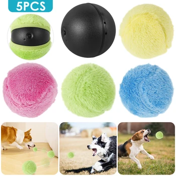 Волшебный шарик-роллер, автоматическая игрушка-катящийся шарик, интерактивная электрическая игрушка для домашних животных, развивающая движущаяся игрушка с крышкой из 4 шариков для щенка