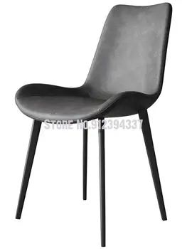 Домашний обеденный стул современный минималистичный ресторан nordic ins net красный экономичный легкий роскошный кожаный стул с железной мягкой спинкой-мешком