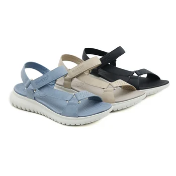 Женские летние сандалии SIKETU, водонепроницаемая обувь на платформе с ремешком на щиколотке, Удобные повседневные сандалии на наклонном каблуке