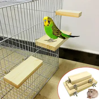 Игрушка Подвесная клетка Декор Деревянная домашняя птица Подставка для попугая Платформа для жердочки Игрушка для шлифовки лап