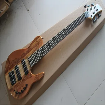 Изготовленные на заказ на заводе Активные Звукосниматели из натурального дерева 9V Fodera Butterfly 6-Струнная Электрическая бас-гитара