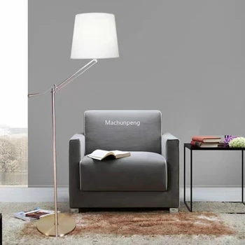 Классический Итальянский дизайн, современный серебряный торшер, абажур для спальни, стоячая лампа, Высокие минималистичные украшения для дома Lampe De Chevet