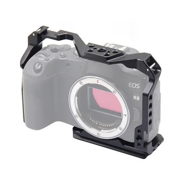 Клетка Для Камеры FEICHAO EOS R8 с Креплением для Холодного Башмака ARRI с Защитной Рамкой на 3/8 1/4 Отверстия Для Canon EOS-R8/DSLR-Камеры С Верхней Ручкой
