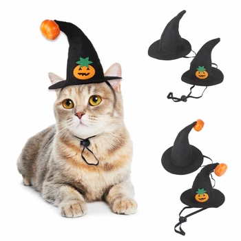Креативные новые Забавные шляпы на Хэллоуин для кошек, головной убор со смайликом в виде тыквы для собак, Забавный головной убор для домашних животных, изогнутый головной убор со смайликом