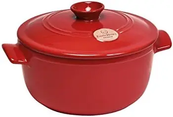 Круглая кастрюля для тушения в голландской духовке, 4,2 литра, бордового цвета