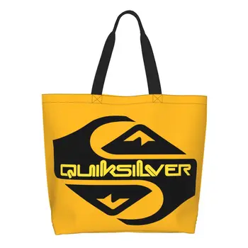 Многоразовая хозяйственная сумка для серфинга Quiksilvers, женская холщовая сумка через плечо, прочные продуктовые сумки для покупок.