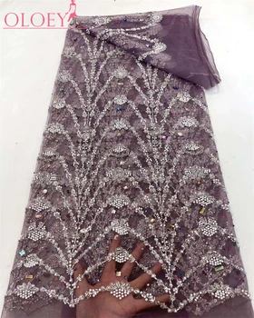 Модная элегантная французская вышивка 2023 года, тяжелая кружевная ткань для жениха, Африканская Нигерийская ткань с блестками Для свадебного платья