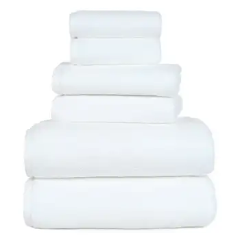 Набор хлопчатобумажных банных полотенец из 6 предметов, белый