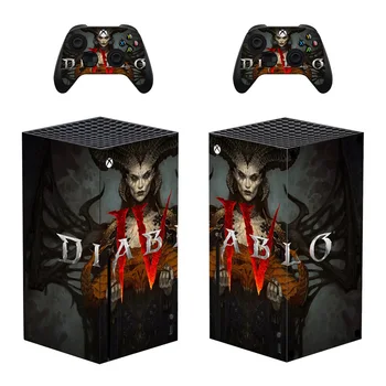 Наклейка кожи Diablo IV Style Xbox Series X для Консоли и 2 Контроллеров, Виниловая Наклейка Защитных Скинов Style 1