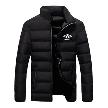 Новая легкая пуховая куртка с принтом Umbro зима 2023, мешковатая мужская хлопчатобумажная куртка оверсайз, воротник-стойка, высококачественный хлопок