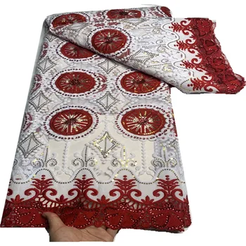 Новейшие Великолепные Африканские кружевные ткани с пайетками ручной работы, роскошные кружевные ткани с сеткой из Нигерийских пайеток для вечернего платья FT69