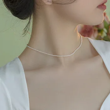 Новое модное жемчужное ожерелье 2-8 мм для женщин, цепочка для ключиц, элегантный подарок, Юбилей, Свадебные украшения для шеи, кулон, подарок