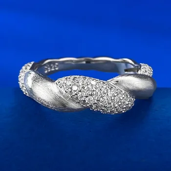Новое серебряное кольцо 2023 года S925 с инкрустацией в виде бриллиантового цветка и небольшим рисунком в дворцовом стиле Shake