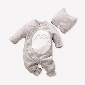 Одежда для новорожденных маленьких девочек и мальчиков, костюм Тоторо с милым животным, комбинезон Bebes для новорожденных, детская одежда для близнецов, комплект шапочек