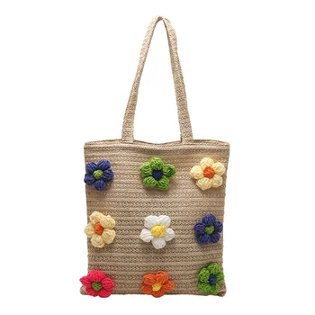 Пляжные сумки-тоут, цветочные милые женские сумки, универсальная трендовая сумка для ежедневных покупок большой емкости 2023 M300