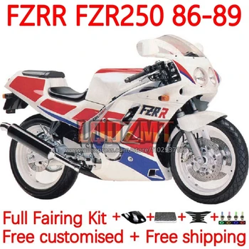 Рамка для YAMAHA FZRR FZR 250 250R FZR250RR FZR250 R FZR-250 1986 1987 1988 1989 FZR250R 86 87 88 89 Обтекатель белый красный 45No.1