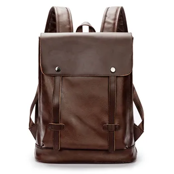 Ретро Мужские рюкзаки, сумка для ноутбука, Роскошный рюкзак из искусственной кожи, Студенческая сумка для книг, мужские рюкзаки, сумки через плечо рюкзак мужской New